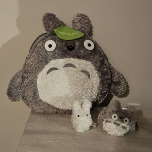 RARE Sun Arrow Studio Ghibli My Neighbor Totoro Backpack & 2 Backpack Clips